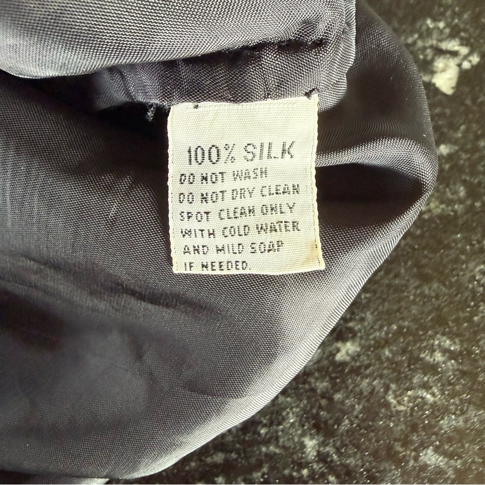 1980 Oleg Cassini Asymmetrical Cocktail Dress Black and Silver Sequins Size 10 - Picture 6 of 11